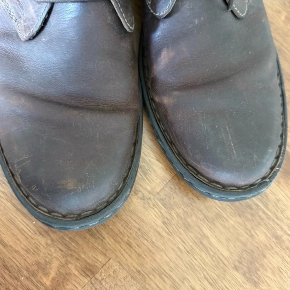 Clarks Collection Brown Leather Chukka Ankle Boots Size 10 Rustic Plaid Lined